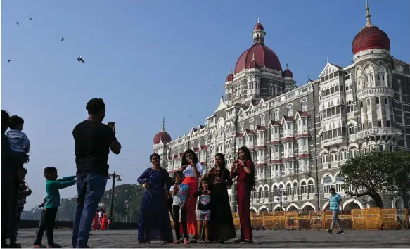  ?? AFP ?? The Taj Mahal Palace hotel in Mumbai. Domestic tourists made 1.73 billion trips to different states in the country in 2022, up 11 per cent from the preceding year