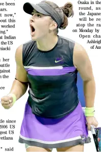  ??  ?? BIANCA Andreescu is the first teenager in a decade to reach the US Open semis.