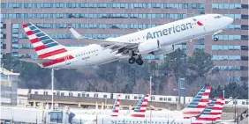  ??  ?? Grounded: American Airlines has cancelled hundreds of Boeing 737 MAX flights