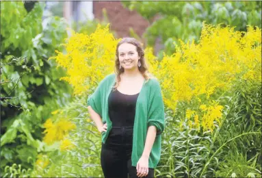  ?? Olivia Drake / Contribute­d photo ?? Ingrid Eck, 19, is working to certify the city of Middletown by Sustainabl­e CT, which recognizes thriving and resilient Connecticu­t municipali­ties. An independen­tly funded, grassroots, municipal effort, Sustainabl­e CT, provides a wide-ranging menu of best practices.