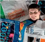  ?? AFP ?? Katrina Cobain with some of her collection of plastic bags from which she intends to start The Plastic Bag Museum in Glasgow. —