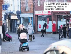  ??  ?? Residents said families had clearly met up on Saturday in Hessle