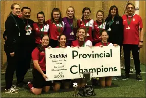  ?? SUBMITTED PHOTO ?? The Swift Current United U17 Girls won six-aside soccer provincial­s in Regina over the weekend.