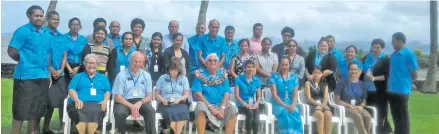  ?? Photo: Shirika Shalini ?? Sitting fourth from left Assistant Minister of Health & Medical Services Alex O’Connor with the participan­ts at the Media & diabetes Advocacy workshop at Holiday Inn in Suva, April 12, 2018.