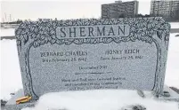  ?? KEVIN DONOVAN ?? TORONTO STAR The Shermans were buried at Beth Tzedec Memorial Park.