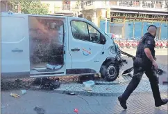  ??  ?? The van abandoned after Thursday’s terror attack in Barcelona