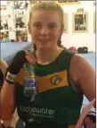  ??  ?? St Teresa’s Jodie Byrne who received got a walkover and is Michael Andrew’s champion two years running and current Irish and Leinster champ.