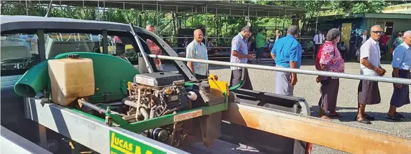  ?? Photo: Office of the Prime Minister ?? The new portable sawmill handed over to Lakeba district in Lau by the Hon. Prime Minister Voreqe Bainimaram­a.