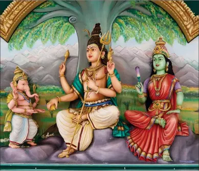  ?? ?? Representa­tions of some of the Hindu gods. Many world religions have gods and deities which are perceived by the faithful as appearing somewhat similar to Man. Stock image.