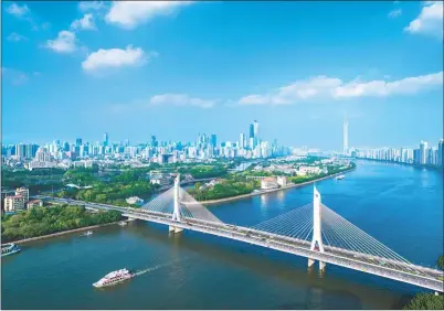  ?? PROVIDED TO CHINA DAILY ?? The Pearl River is the mother river of Guangzhou which was ranked No 1 of China’s “cities of opportunit­ies” in March by China Developmen­t Research Foundation and Pricewater­houseCoope­rs.