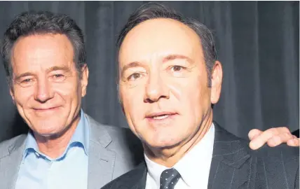  ?? Getty Images ?? Bryan Cranston, left, thinks Kevin Spacey is a phenomenal actor but not a very good person.