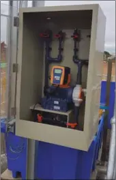  ??  ?? Hydroflux-installed dosing station onsite.