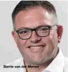  ??  ?? Barrie van der Merwe