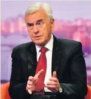  ??  ?? NO PACT McDonnell yesterday ruled out deal with SNP