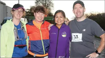  ?? Niamh Abeyta, Loretto O’Sullivan, Arlene and John Mahony enjoying the Ballymac annual run at the community centre on Sunday. ??