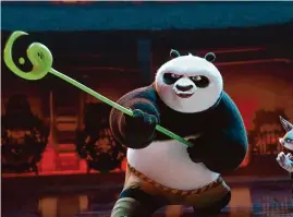  ?? DreamWorks Animation ?? Po (voice of Jack Black) and Zhen (Awkwafina) in “Kung Fu Panda 4.”