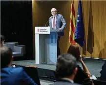  ?? ?? Jordi Òliva, consejero delegado del ICF, en el acto de ayer con el FEI.