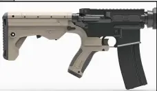  ??  ?? SFS公司设计的一种­常见的与AR步枪配套­的“撞发火”枪托，其特点是枪托长度可以­调节