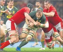  ?? ?? Duane Vermeulen of South Africa is tackled by Adam Beard of Wales