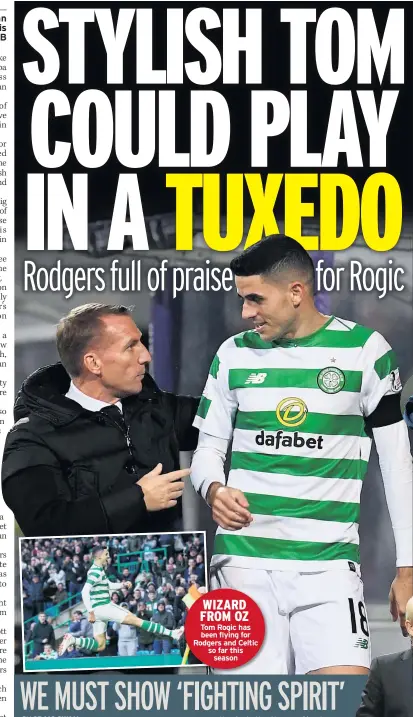  ??  ?? WIZARD FROM OZ Tom Rogic has been flying for Rodgers and Celtic so far this season