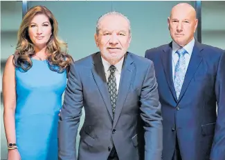  ?? Pictures: JIM MARKS / BBC, TOM WREN / SWNS ?? Lord Sugar and his aides Karren and Claude will test out 16 wannabes from tonight