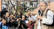  ?? PTI ?? Mulayam Singh Yadav addresses party workers in Lucknow on Wednesday