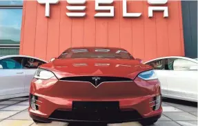  ??  ?? Tesla wants permission to develop and market a “short-range interactiv­e motion sensing device” for passenger vehicle interiors. JOHN THYS/AFP VIA GETTY IMAGES