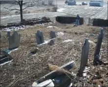  ?? COURTESY OF BERKS COUNTY ASSOCIATIO­N FOR GRAVEYARD PRESERVATI­ON ?? The Kemp Family Cemetery in Maxatawny Township, the final resting place of Revolution­ary War Capt. George L. Kemp and other family members, would be relocated to make way for a warehouse in the proposed Maxatawny Logistics Center, if the project is approved. Descendant­s are asking for their day in court.