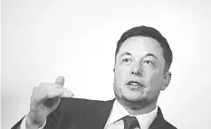  ?? — AFP photo ?? Elon Musk, CEO of Tesla.