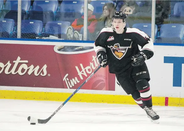  ?? RIK FEDYCK ?? Vancouver Giants defenceman Bowen Byram was a stalwart on the blue-line as a 16-year-old and is projected to be at least a top-10 pick in next year’s NHL Entry Draft.