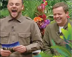  ??  ?? GAME FOR A LAUGH: Ant and Dec. Below, champ Harry