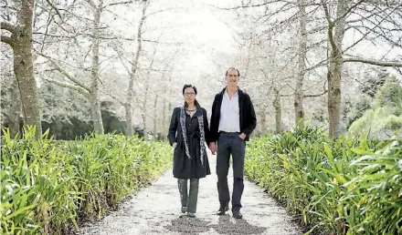  ??  ?? Anne Cao and Paul Oulton are opening their gardens to the public for the first Waikato Cherry Tree Festival. Tickets have already sold out to the event.