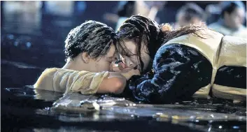  ??  ?? Sunk: the doomed love affair between Leonardo DiCaprio and Kate Winslet in 1997’s Titanic gave millions licence to cry en masse