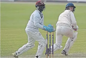  ?? ?? Redshaw works behind square leg during his 64.