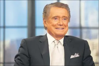  ?? CHARLES SYKES — THE ASSOCIATED PRESS FILE ?? In this Nov. 18, 2011 file photo, Regis Philbin appears on his farewell episode of “Live! with Regis and Kelly”, in New York.