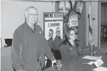  ?? CONTRIBUTE­D ?? Gary Thomas and Brea Koziel staff the Wilson’s Home Hardware Building Center booth at the job fair in Barrington on March 4. Organized by Southwest Employment Services/Nova Scotia Works Employment Services Centre, the job fair was a first for the area with a number of job seekers landing jobs on the spot.