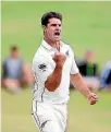  ??  ?? Colin de Grandhomme, above, cemented himself as the Black Caps’ leading all-rounder while Tom Blundell took his chance well as wicketkeep­erbatsman,