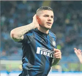  ??  ?? Mauro Icardi El Inter le declara intransfer­ible pero el Nápoles le quiere para relevar a Higuaín