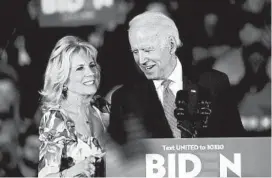  ?? GERALD HERBERT/AP ?? Some who have worked with Jill Biden, the wife of presumptiv­e presidenti­al nominee Joe Biden, note the warmth she exudes will appeal to Americans facing tough times.