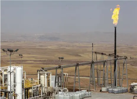  ?? Reuters ?? Erbil lost its temporary control of most of the Kirkuk-area oilfields to the Iraqi federal government after a 2017 referendum