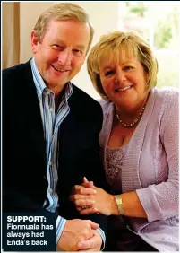  ??  ?? SUPPORT: Fionnuala has always had Enda’s back