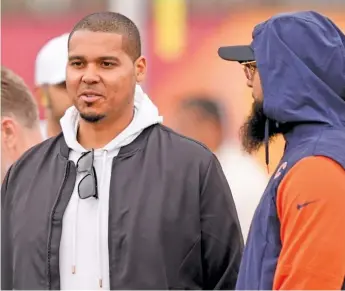  ?? AP ?? Bears general manager Ryan Poles (above, with Keenan Allen) has the luxury of selecting a weapon, such as LSU receiver Malik Nabers (left), with the ninth pick, or he could trade down to acquire extra picks.