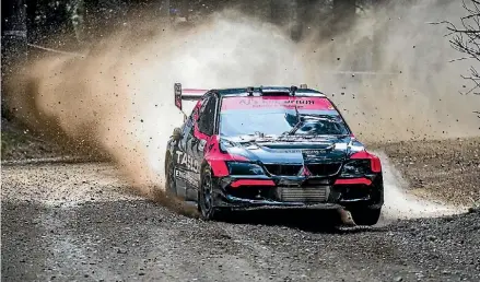  ?? ALLAN PRITCHARD ?? Rotorua’s Sloan Cox on his way to winning the 2017 Ashley Forest Rally Sprint.