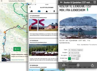  ?? Illustrati­on: SKÄRMBILDE­R ?? FÖR GOD TUR. Länsstyrel­sen i Norrbotten samt svenska och norska turistföre­ningen har gjort värdefulla appar för fjällturis­ter. De kostar inget att använda. Mobilappen är den moderna motsvarigh­eten till brochyren.