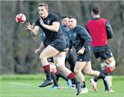  ??  ?? Staking a claim: Hallam Amos will be on the wing for Wales when they take on New Zealand in Cardiff tomorrow