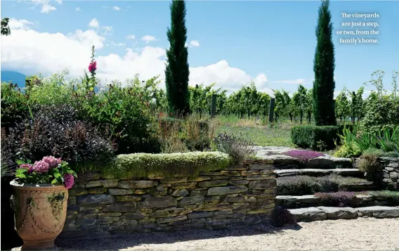  ??  ?? The vineyards are just a step, or two, from the family’s home.