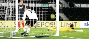  ??  ?? Lee Gregory is in a hurry to collect the ball out of the back of the net after scoring from close range shortly after the interval to make it 2-1 against Brentford.