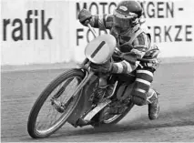  ??  ?? Mauger racing long track – he was a three-time world champion