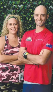  ?? PHYSICAL CHALLENGE: Wayne McMurtrie ( right), with his sister Fee McMurtrie at Mates4Mate­s. Picture: EVAN MORGAN ??