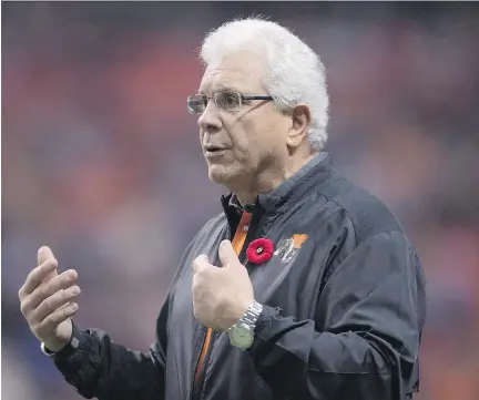  ?? DARRYL DYCK/THE CANADIAN PRESS ?? Nobody has a better perspectiv­e on what the CFL is all about than B.C. Lions head coach, general manager and vice-president of football operations Wally Buono, who spent his first 10 years in the league as a player with the Montreal Alouettes, starting...